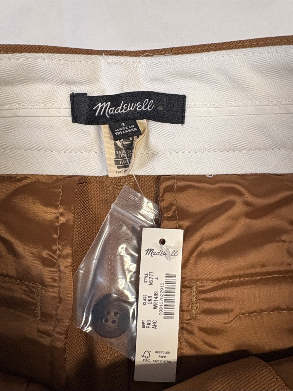 NWT Madewell Harlow Super Wide Trouser Camel Brown Size 4 - Picture 8 of 8